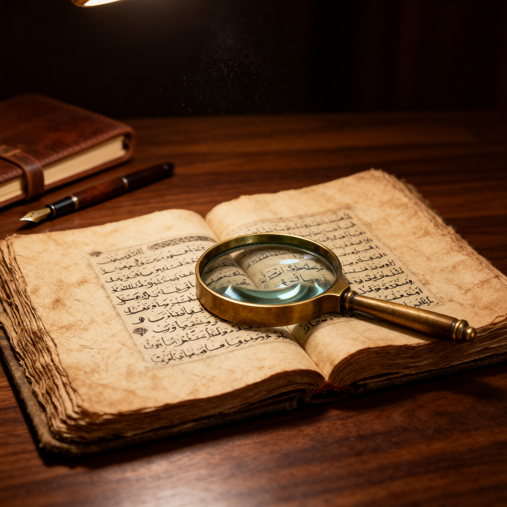 للقارئ الذي يجري تحقيقًا صادقًا، الدليل واضح. النص العربي للقر