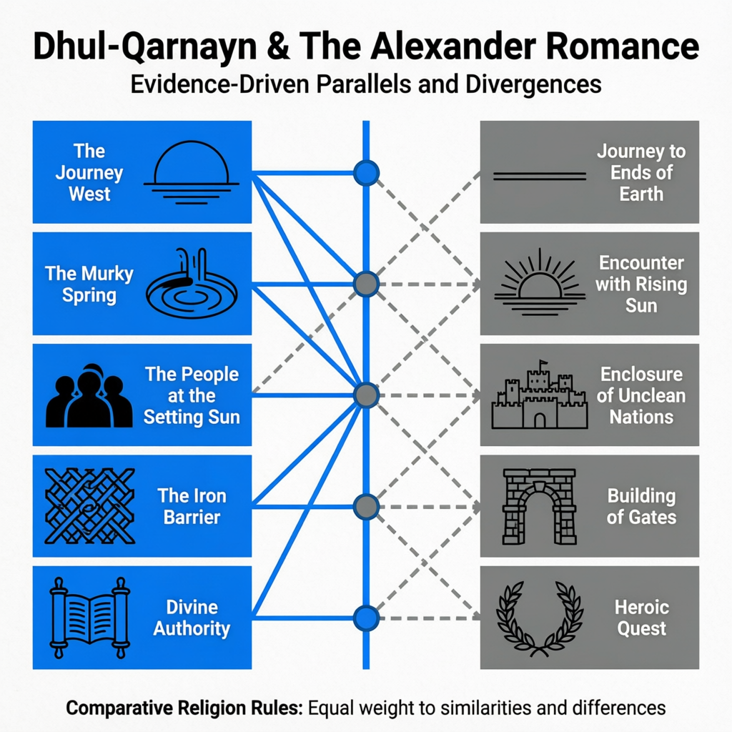 The differences between the two texts are as specific as the similarities, and the Comparative Relig