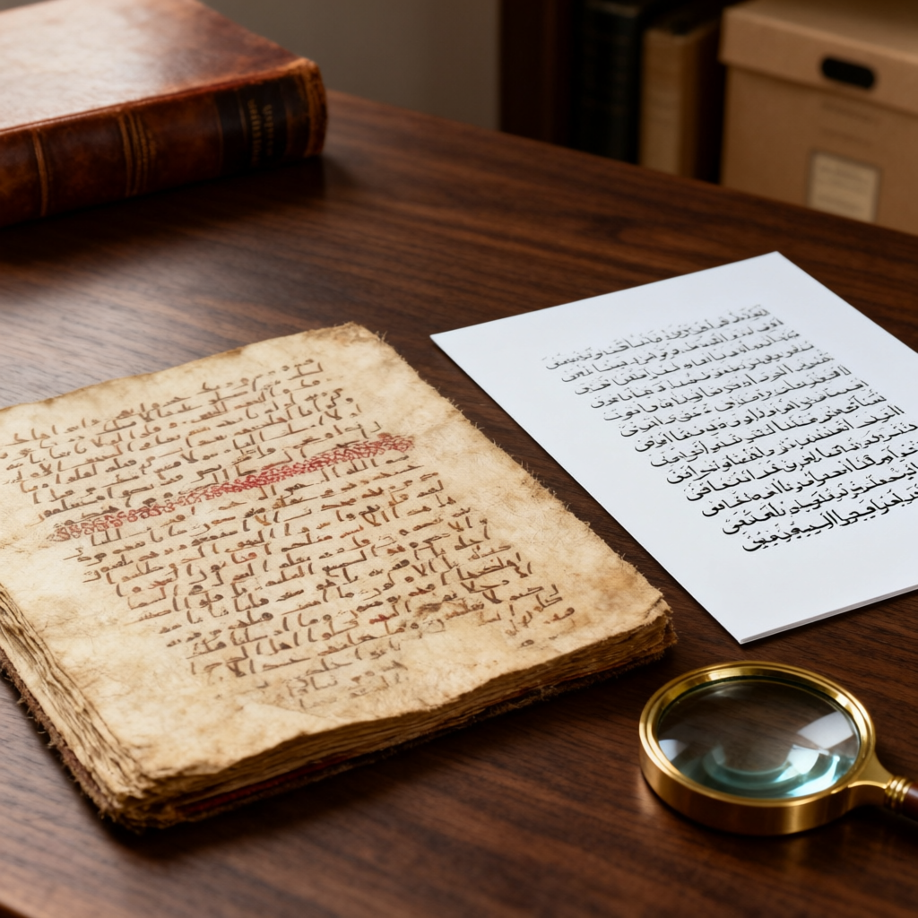 علاوة على ذلك، أقدم أدلة المخطوطات القرآنية، مثل مخطوطة برمنغهام القرآنية
